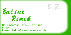 balint rimek business card